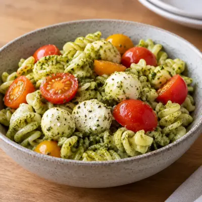 Salade de pâtes au pesto facile et fraîche