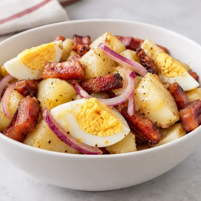 Salade de pommes de terre au lard facile