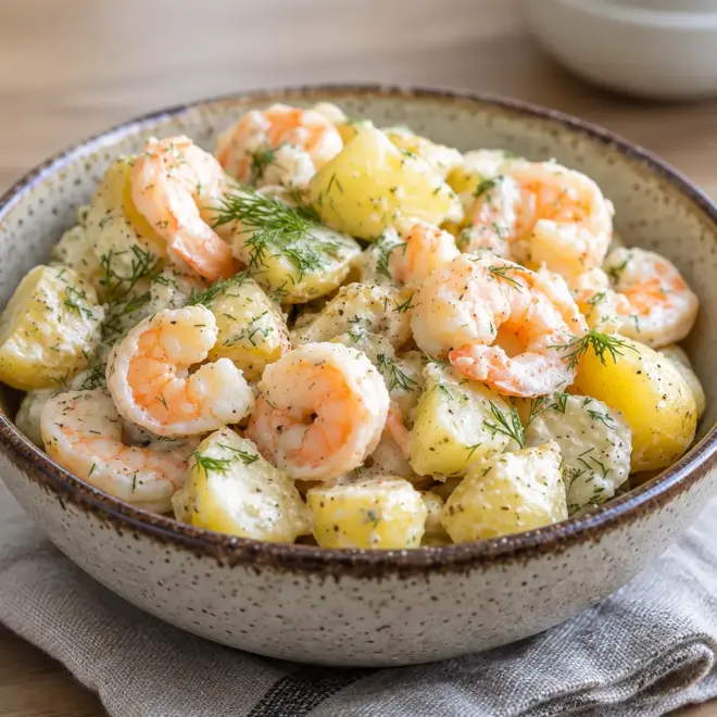 Salade de pommes de terre aux crevettes facile