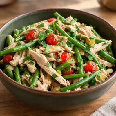 Salade de poulet facile aux haricots verts