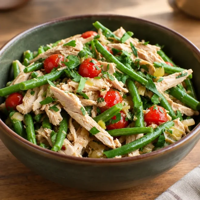 Salade de poulet facile aux haricots verts