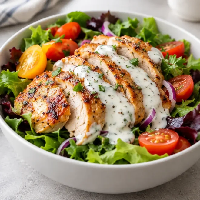 Salade de poulet grillé facile et crémeuse