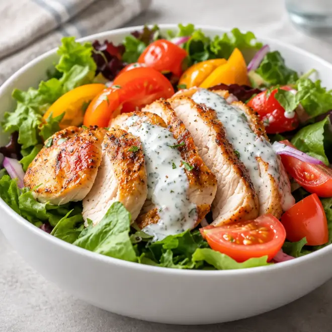 Salade de poulet rôti facile au yaourt