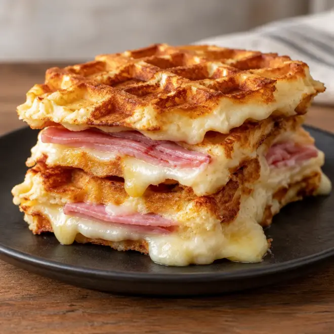 Sandwichs gaufrés : recette jambon fromage fondant
