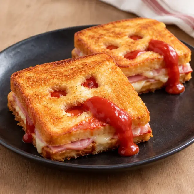 Sandwichs grillés au fromage et au jambon faciles