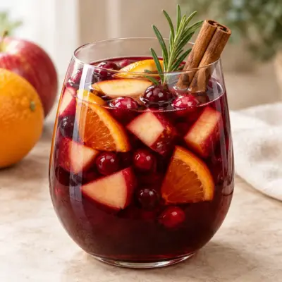 Sangria de Noël sans alcool facile et fruitée