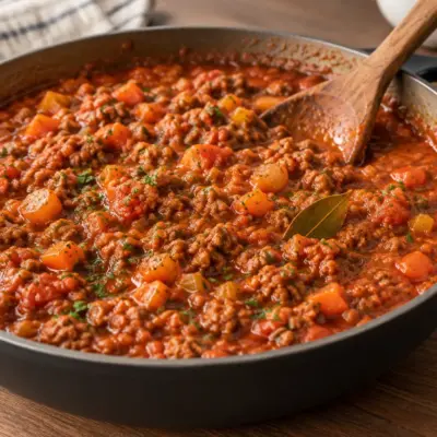 Sauce bolognaise facile, épaisse et mijotée