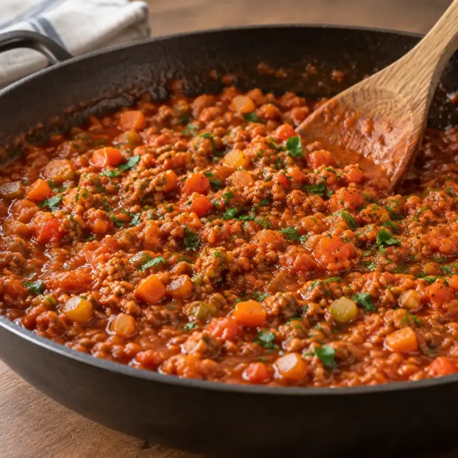 Sauce bolognaise facile, épaisse et nappante