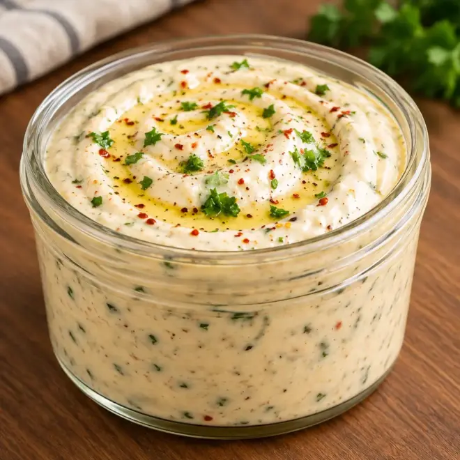 Sauce crémeuse à l’ail facile et maison