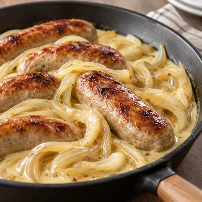 Saucisses à la moutarde faciles et crémeuses