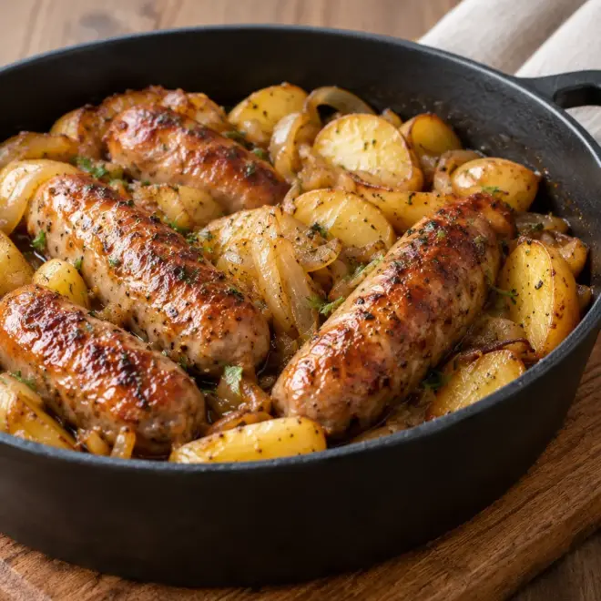 Saucisses aux pommes de terre braisées faciles