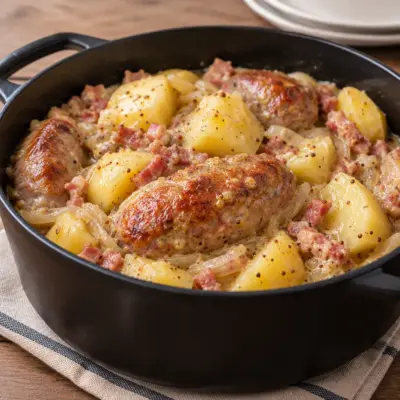 Saucisses aux pommes de terre en cocotte facile