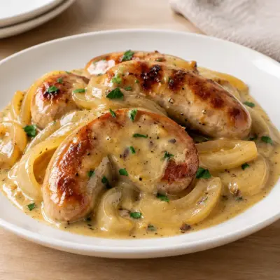 Saucisses sauce crémeuse moutardée facile