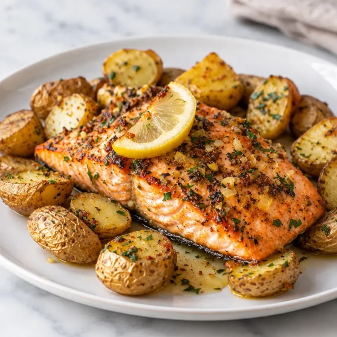 Saumon à l’ail et au citron facile au four