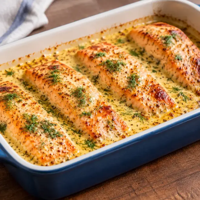 Saumon au four recette facile à la crème