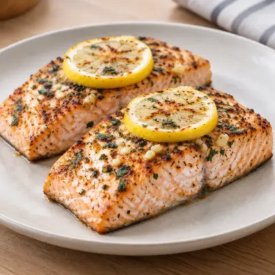 Saumon grillé recette au citron et aux herbes