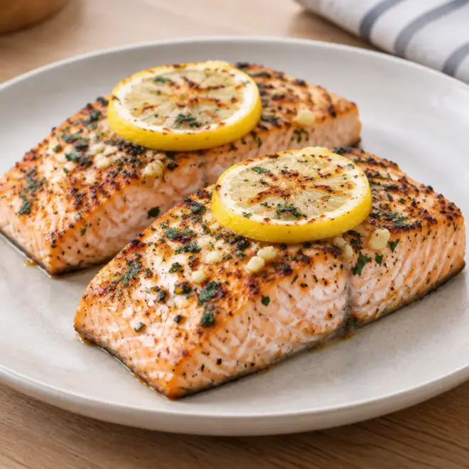 Saumon grillé recette au citron et aux herbes