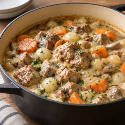 Sauté de veau à l’ancienne facile en cocotte
