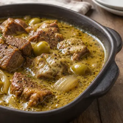 Sauté de veau aux olives facile en cocotte