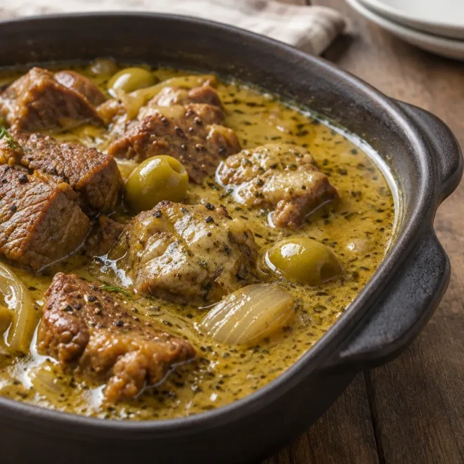 Sauté de veau aux olives facile en cocotte
