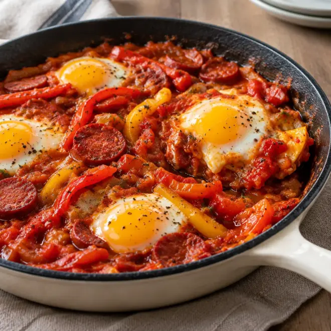 Shakshuka au chorizo facile et fondante