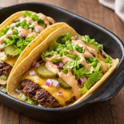 Smash burger tacos faciles au bœuf et fromage