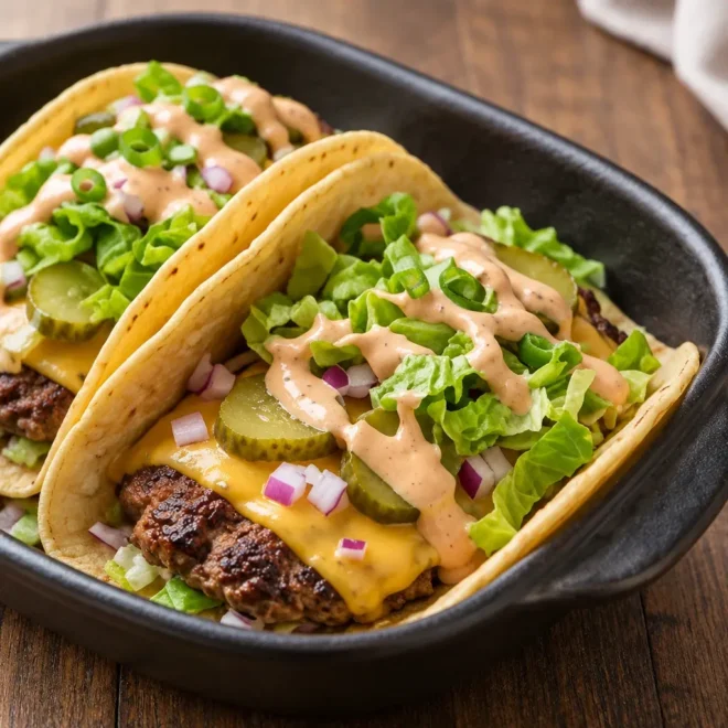 Smash burger tacos faciles au bœuf et fromage