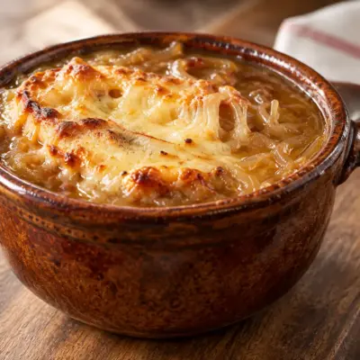 Soupe à l’oignon gratinée facile et fondante