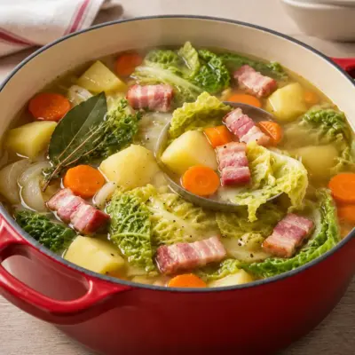 Soupe au chou et au lard facile