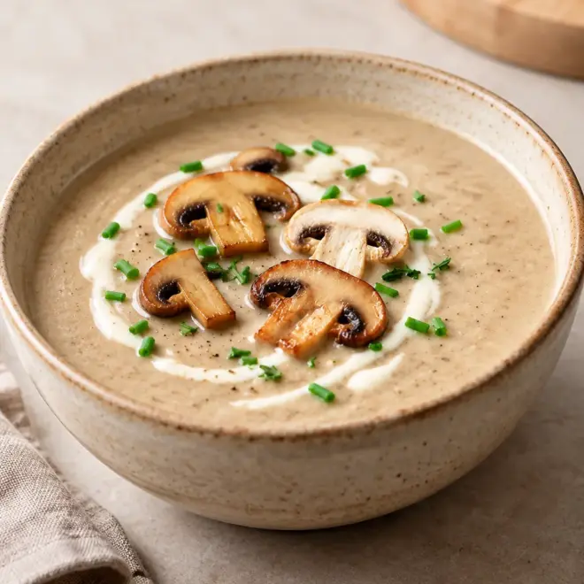Soupe aux champignons facile et veloutée