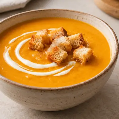 Soupe crémeuse de carotte et de courge facile