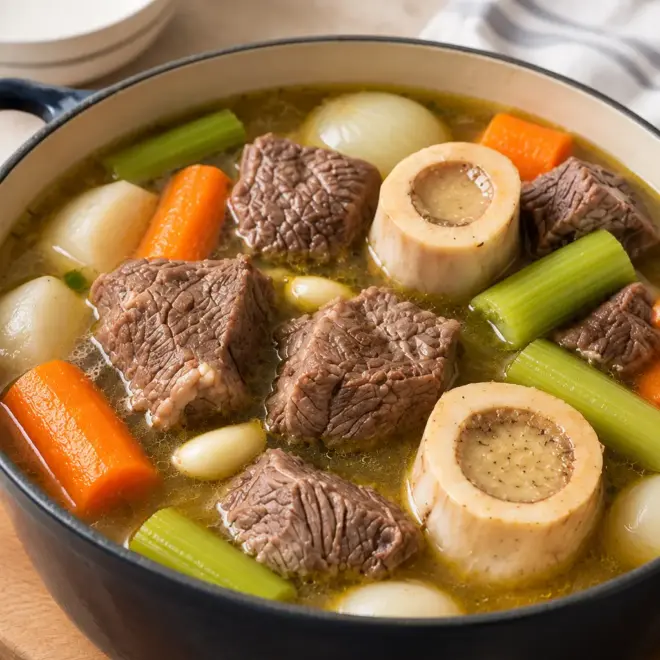Soupe de bœuf aux os à moelle facile