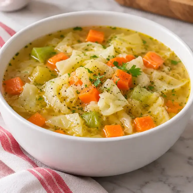 Soupe de chou au beurre noisette facile