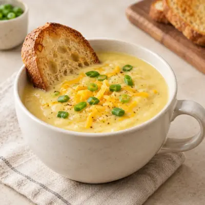 Soupe de chou-fleur rôti au cheddar facile