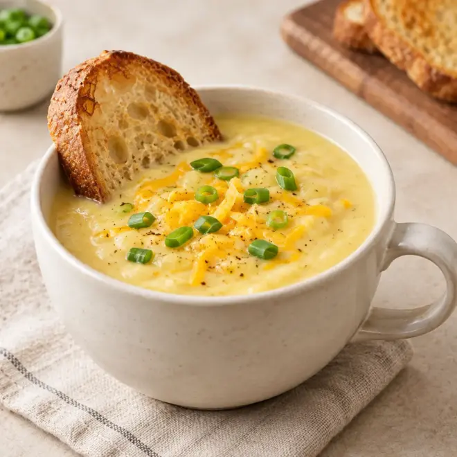 Soupe de chou-fleur rôti au cheddar facile