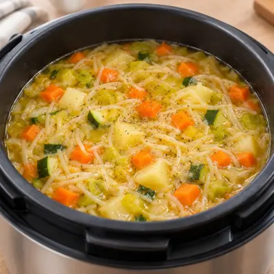 Soupe de légumes aux nouilles facile et familiale