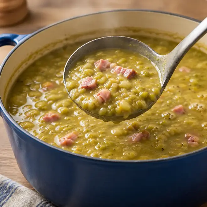Soupe de pois cassés au jambon facile