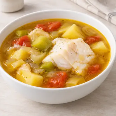 Soupe de poisson facile aux légumes