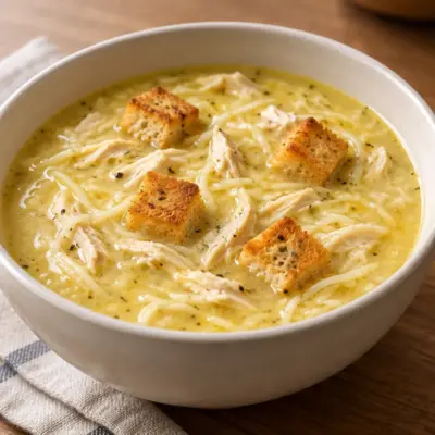Soupe de poulet aux nouilles facile et familiale