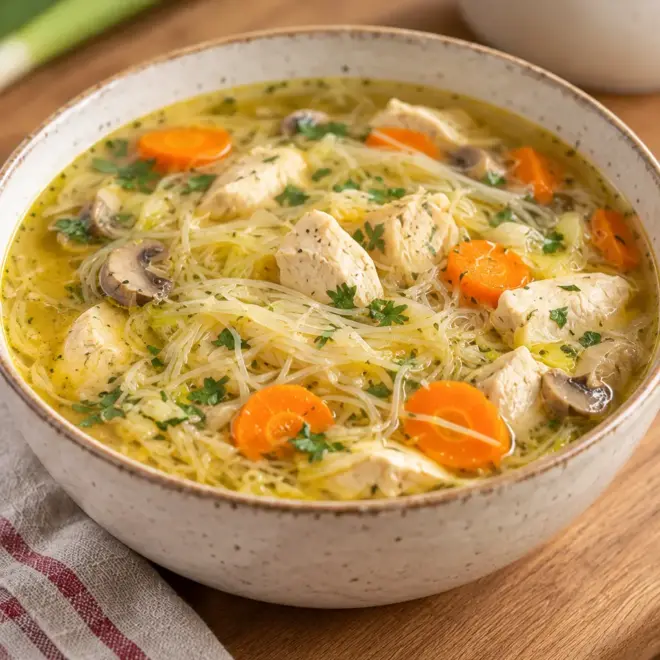 Soupe de poulet aux nouilles facile