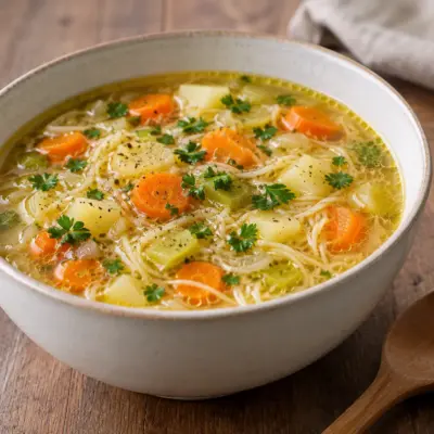 Soupe de vermicelles maison facile et dorée