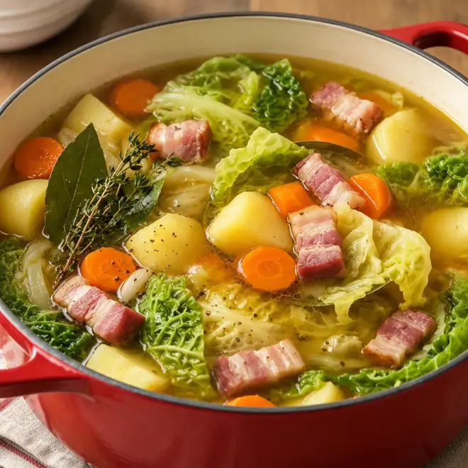 Soupe rustique au bacon facile et réconfortante
