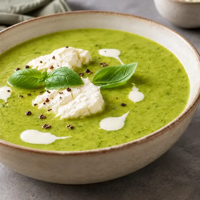 Soupe veloutée de légumes verts facile
