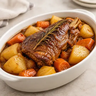 Souris d’agneau aux légumes fondante