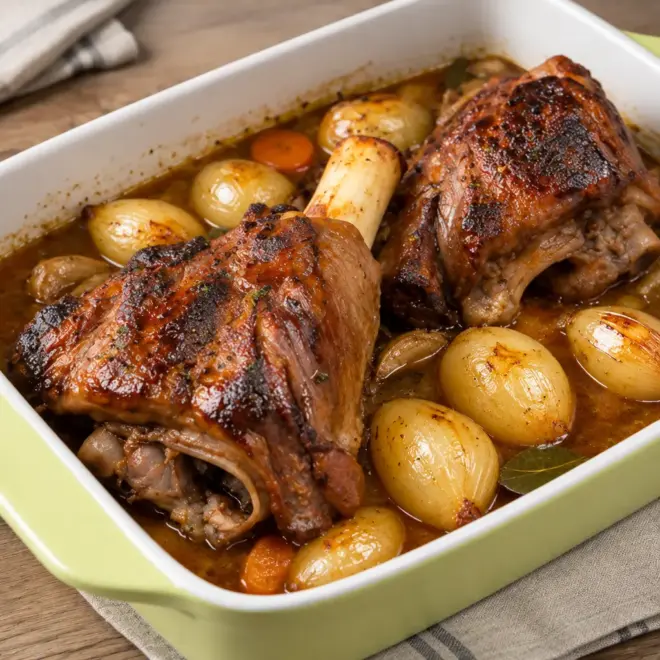 Souris d’agneau braisées, recette fondante