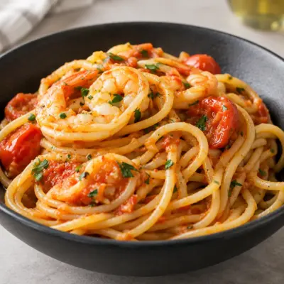 Spaghetti aux crevettes recette facile