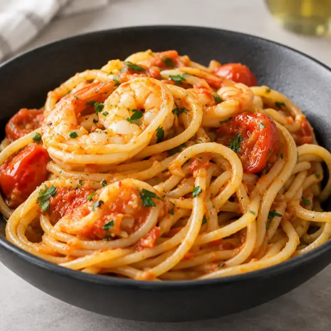 Spaghetti aux crevettes recette facile