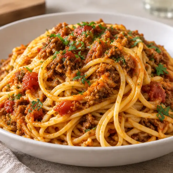 Spaghetti bolognaise facile et sauce épaisse