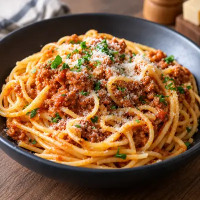 Spaghetti bolognaise maison facile et généreuse