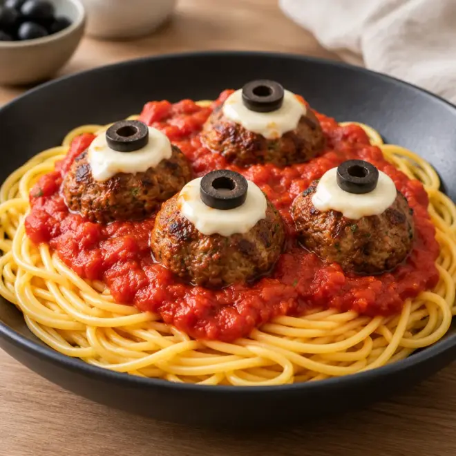 Spaghetti boulettes de viande maison et sauce tomate
